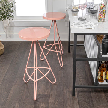 Trinity 30" Modern Industiral Iron Tripod Backless Bar Stool